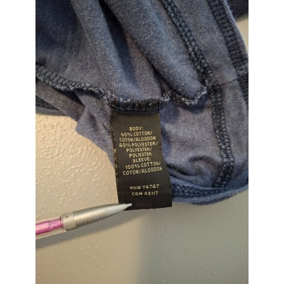 RedHead Henley Shirt Large Blue Black Long Sleeve Two Tone Grunge Casual - Picture 5 of 8